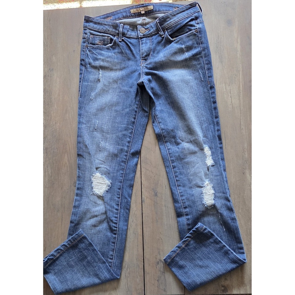 Sutters Jane Distressed Skinny Blue Medium Wash Denim Jeans Women Size 26